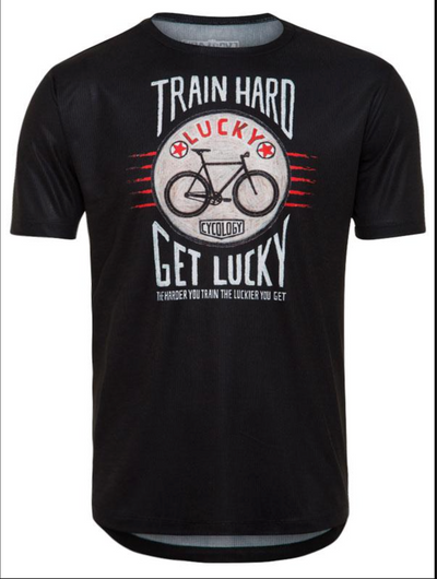 T-SHIRT TECHNIQUE HOMME - TRAIN HARD GET LUCKY