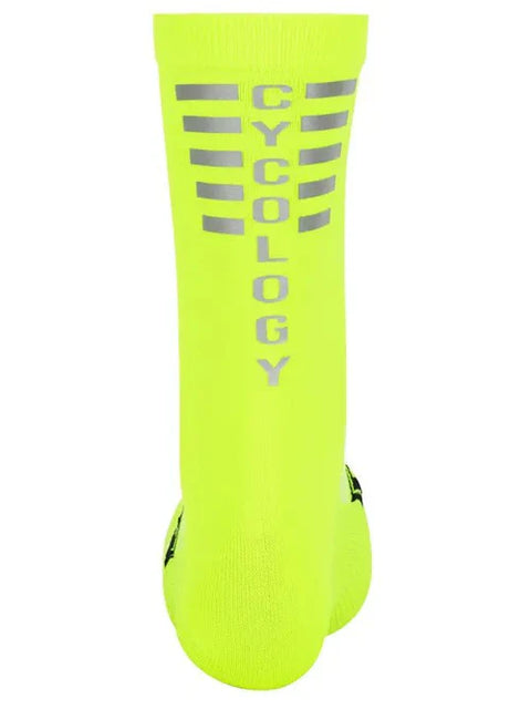 CHAUSSETTES DE VÉLO - LOGO REFLECHISSANT JAUNE