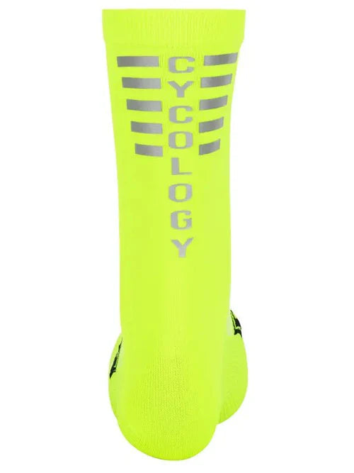 CHAUSSETTES DE VÉLO - LOGO REFLECHISSANT JAUNE