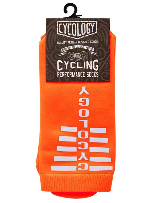 CHAUSSETTES DE VÉLO - LOGO REFLECHISSANT ORANGE