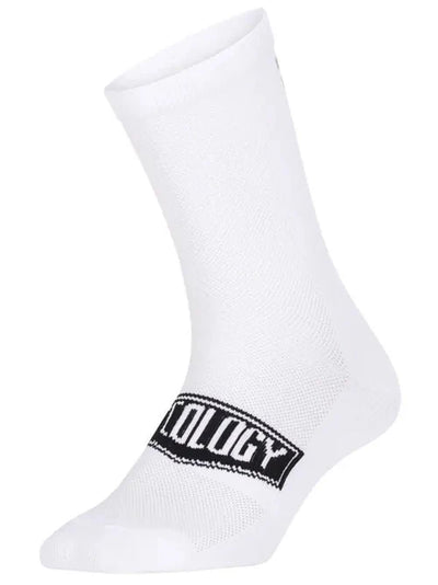 CHAUSSETTES DE VÉLO - LOGO REFLECHISSANT BLANCHE