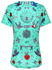 T-SHIRT TECHNIQUE FEMME - TATOO AQUA