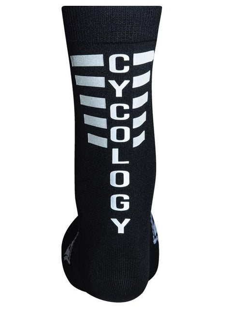 Cycology Black Reflective Logo Cycling Socks - Cycology Clothing Europe