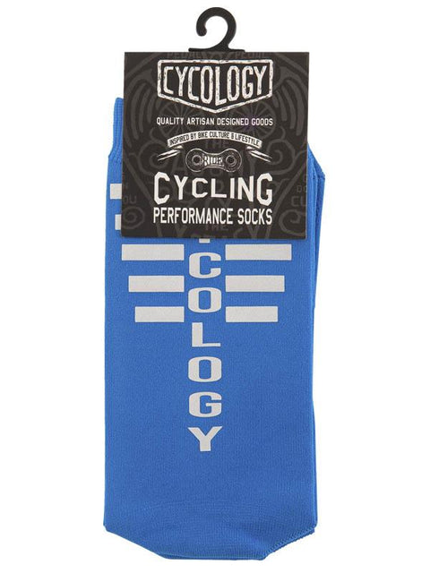 Cycology Blue Reflective Logo Cycling Socks - Cycology Clothing Europe