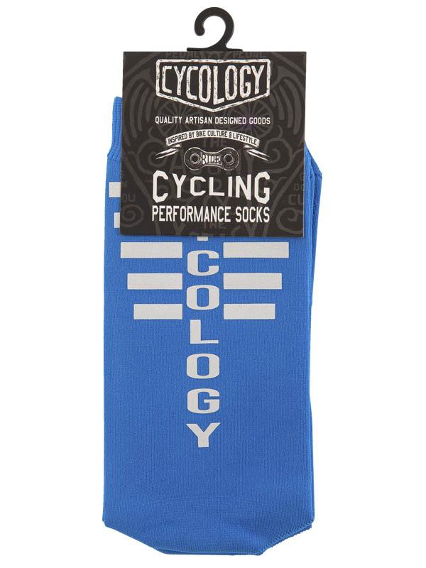 Cycology Blue Reflective Logo Cycling Socks - Cycology Clothing Europe