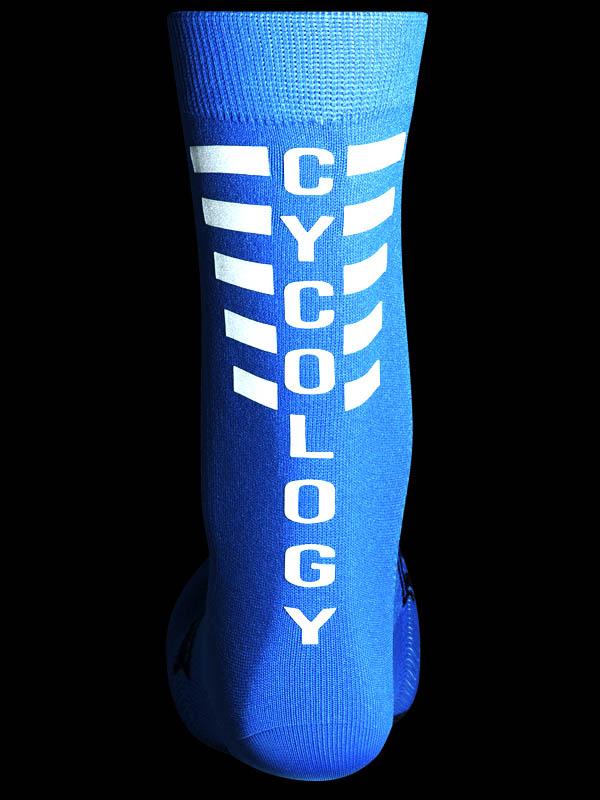 Cycology Blue Reflective Logo Cycling Socks - Cycology Clothing Europe