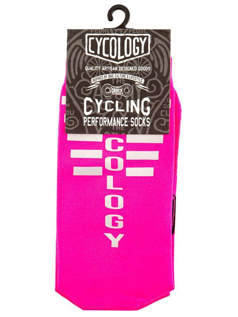 Cycology Pink Reflective Logo Cycling Socks - Cycology Clothing Europe