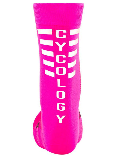 Cycology Pink Reflective Logo Cycling Socks - Cycology Clothing Europe