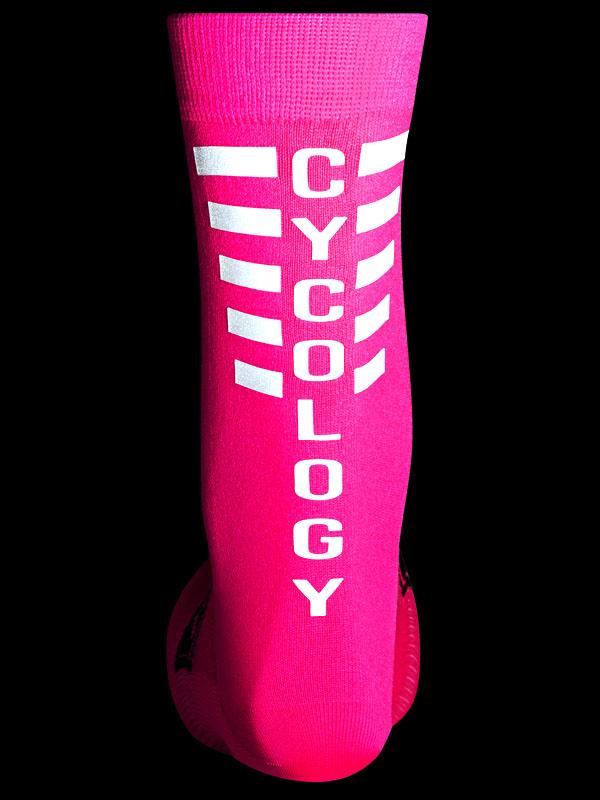 Cycology Pink Reflective Logo Cycling Socks - Cycology Clothing Europe