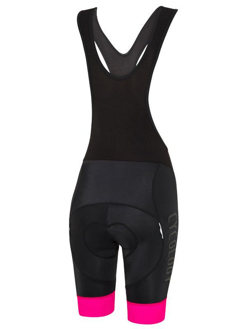 Cycology Women's (Black/Pink) Bib Shorts - Cycology Clothing Europe