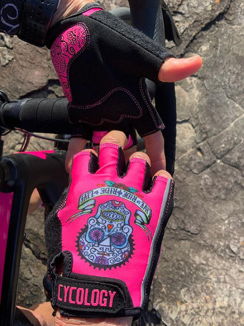 Day of the Living (Pink) Cycling Gloves - Cycology Clothing Europe