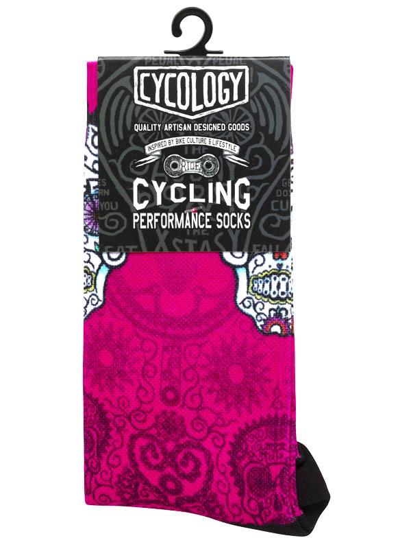 Day of the Living Pink Cycling Socks - Cycology Clothing Europe