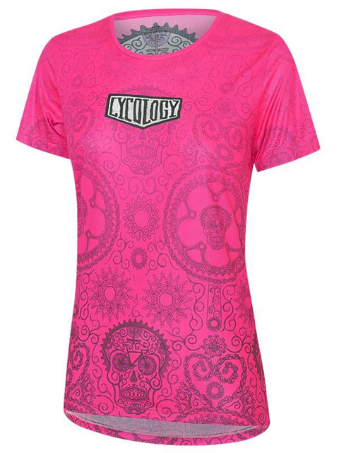 Day of the Living (Pink) Women's Technical T-Shirt - Cycology Clothing Europe