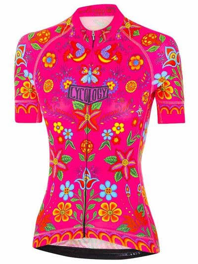 Frida (Pink) Women's Cycling Jersey - Cycology Clothing Europe