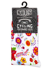 Frida (White) Cycling Socks - Cycology Clothing Europe