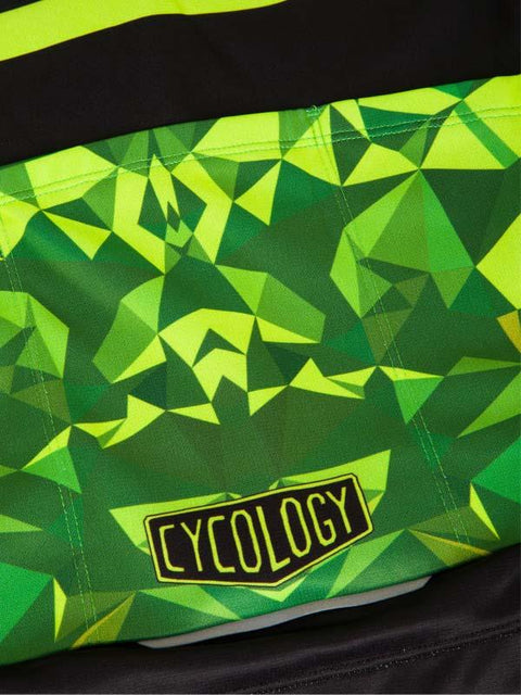 Geometric Lime Windproof Winter Jacket - Cycology Clothing Europe