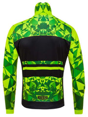 Geometric Lime Windproof Winter Jacket - Cycology Clothing Europe