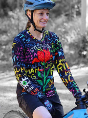 See Me (Black) Women's Long Sleeve MTB Jersey - Cycology Clothing Europe