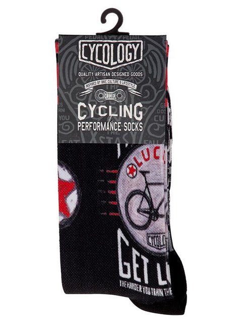 Train Hard Get Lucky Cycling Socks - Cycology Clothing Europe